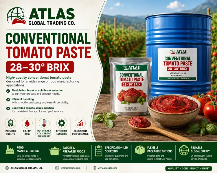 Conventional Tomato Paste 28–30° Brix
